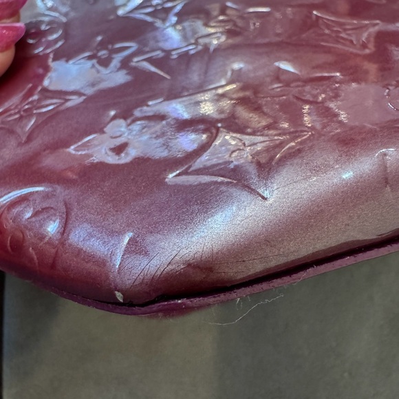 Authentic Vintage Louis Vuitton Monogram Bellevue PM Deep Burgundy Patent Tote - Picture 8 of 9